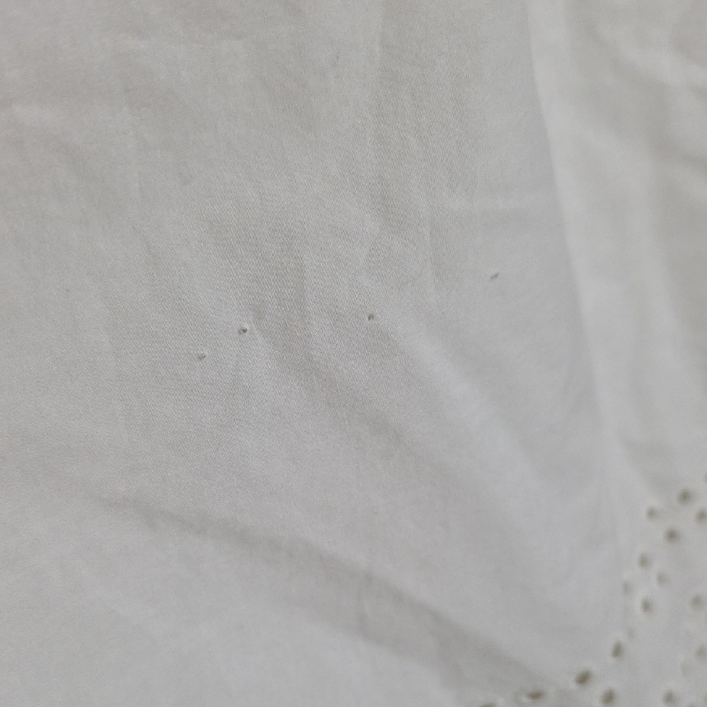 Madewell White Cotton Eyelet Embroidery Camp Shirt Shrunken Fit Scallop Hem XS - Picture 9 of 11
